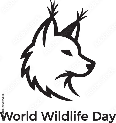 World wildlife day showcases striking lynx profile with sharp features on transparent background, powerful symbol of wild predators and ecological balance