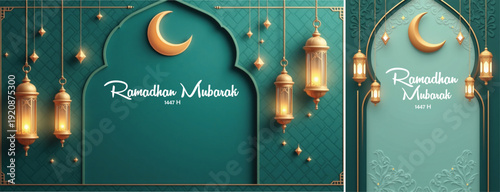 elegant islamic ramadan celebration background, Ramadhan kareem background for banner & social media template	