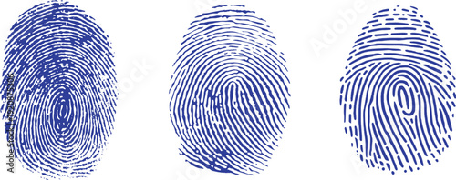 Comparison of three distinct blue fingerprint