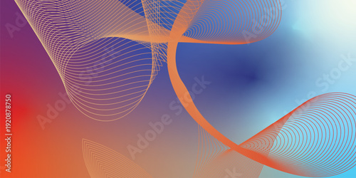 Luminous azure blue and red soft gradient shapes with subtle glow effect on deep dark textured noisy background for wide cover and header layout