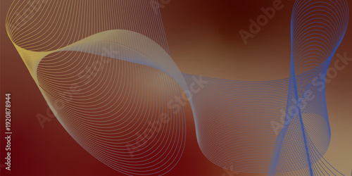 Deep textured noisy background illuminated by vibrant Maroon and SandyBrown smooth gradient streaks with a subtle glowing blur effect for modern cover, header, and banner design.