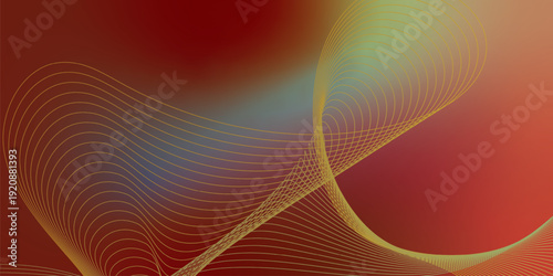 Deep textured noisy background illuminated by vibrant Maroon and SandyBrown smooth gradient streaks with a subtle glowing blur effect for modern cover, header, and banner design.