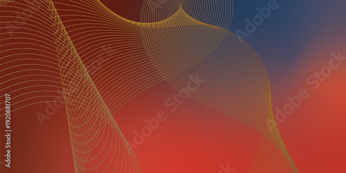Deep textured noisy background illuminated by vibrant Maroon and SandyBrown smooth gradient streaks with a subtle glowing blur effect for modern cover, header, and banner design.