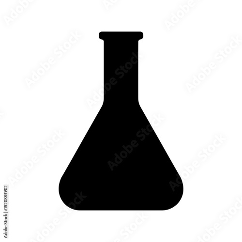 Black silhouette of an Erlenmeyer laboratory flask icon