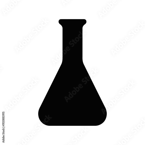 Black silhouette of an Erlenmeyer laboratory flask icon