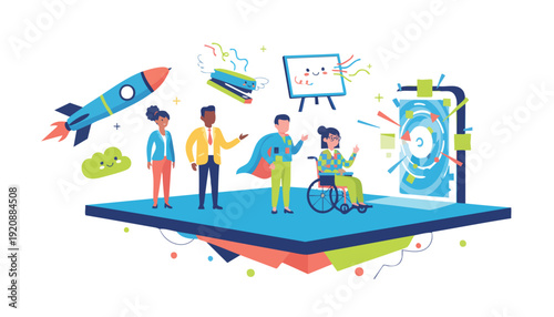 Inclusive Professional Team Leveraging Innovation and Digital Tools for Business Growth and Collaborative Success