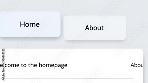 Clean website navigation with home about buttons and homepage welcome message