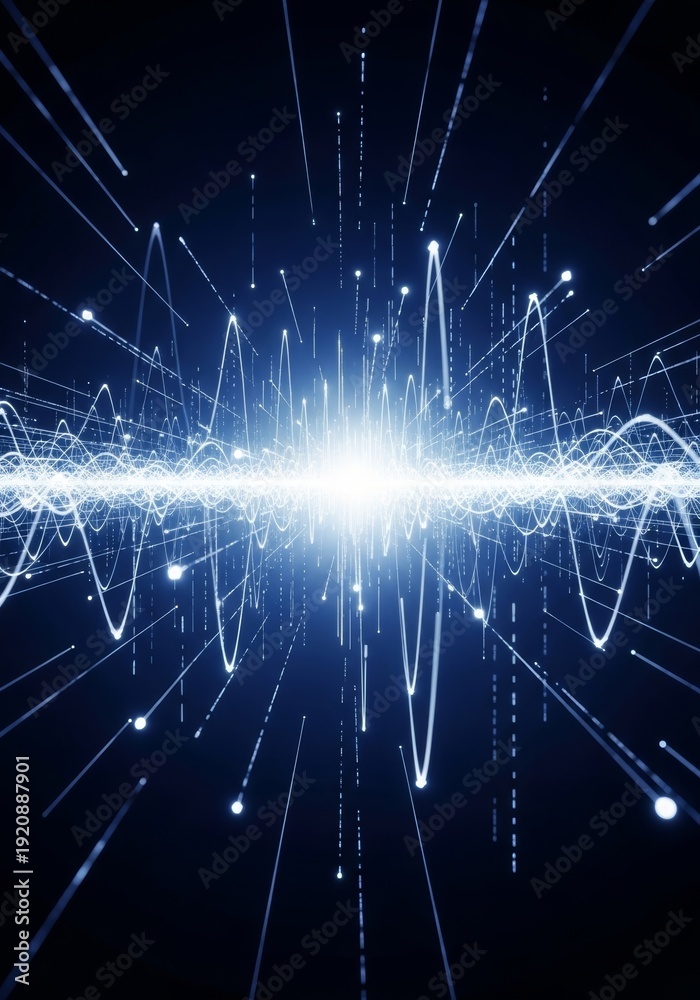 Fototapeta premium Abstract visualization of smart algorithms driving massive data networks for exponential technological growth, scalability, massive, computing