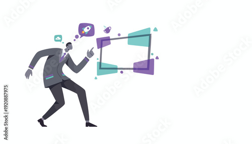 Dynamic Business Professional Presenting Innovative Digital Strategy and Future Growth Initiatives