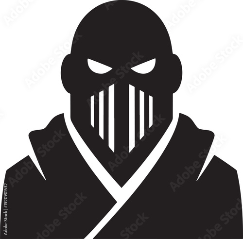 Black and white sketched of a skull with a vertical striped mouth and crossed arms sketched skull