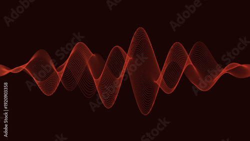 Abstract red digital waves