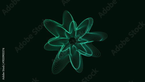 Luminous teal spirograph vortex