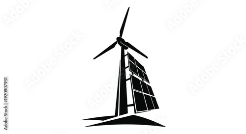 renewable energy wind turbine and solar panel