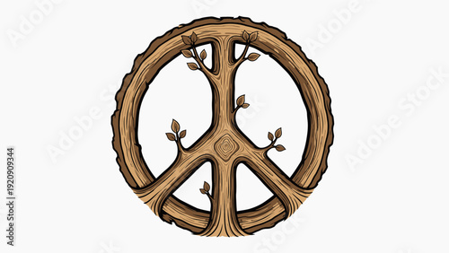 Tree Forming a Peace Symbol Illustration.