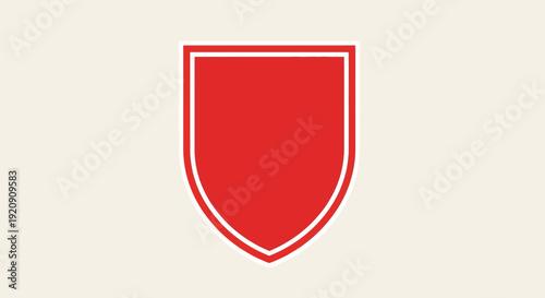 Red Shield Icon Protection Symbol Graphic.