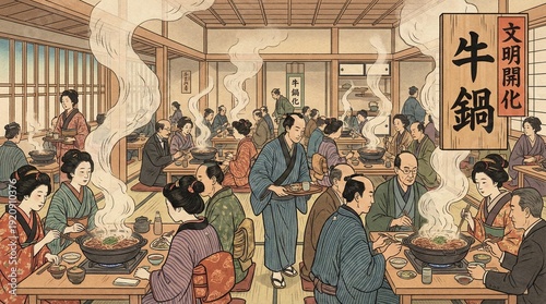 賑わう食事処