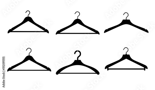 Clothes hanger icon set silhouette vector EPS 10