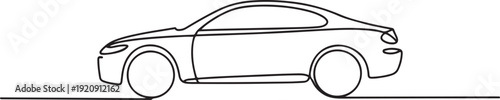 continuous one line drawing of car vector icon. One line Car icon. illustration of a single line drawing