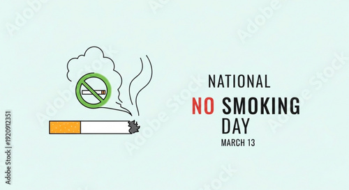 National no smoking day march 13th anti smoking campaign symbol