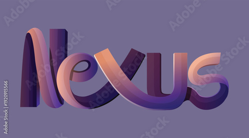 Nexus Wordmark with Modern 3D Ribbon Typography