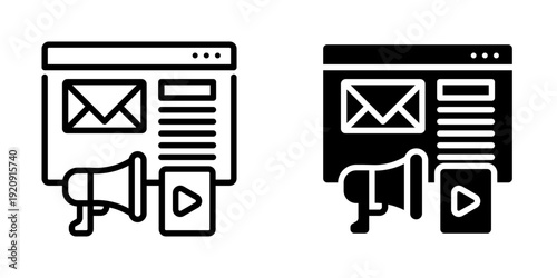 Content marketing icon, element icon for design branding, print, and digital media