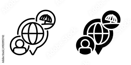 Travel icon, element icon for design branding, print, and digital media