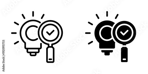 Research icon, element icon for design branding, print, and digital media