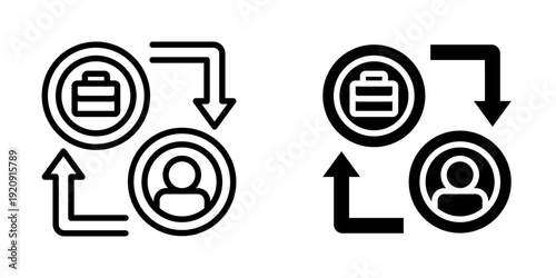 Business to consumer icon, element icon for design branding, print, and digital media