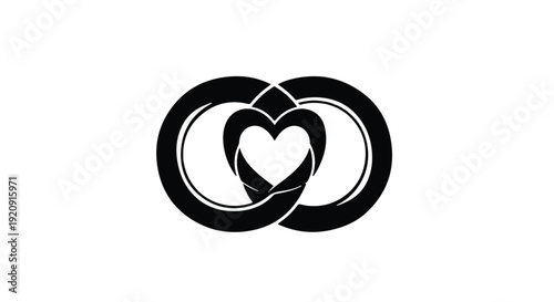 heart shaped intertwined rings love symbol