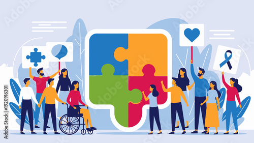 Diverse Group Supporting Mental Health Awareness