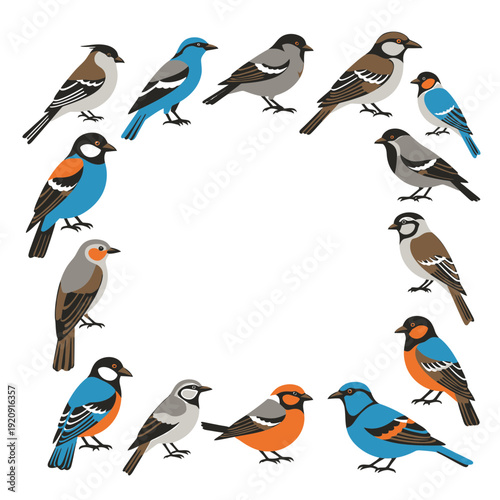 Variety of Cartoon Birds