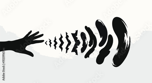 hand releasing sound waves and ripples