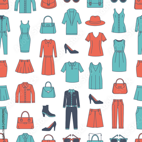 Fashion Clothing Icons Pattern