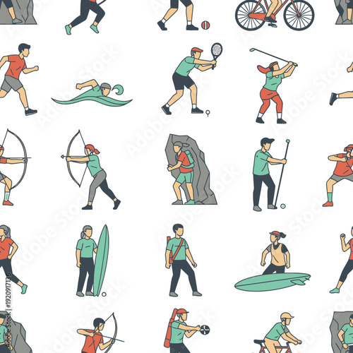 People Engaging in Various Sports Activities