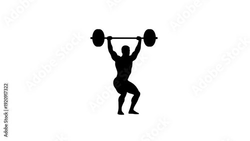 Man Lifting Barbell Overhead
