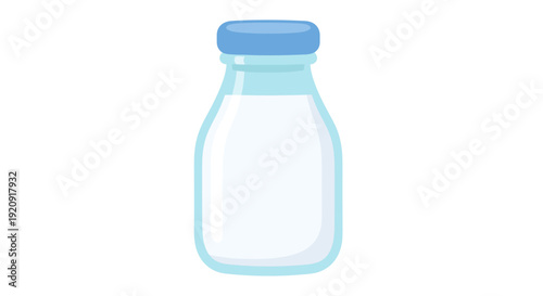 Milk bottle image, Vector Illustration, fresh dairy product, healthy nutrition, isolated design