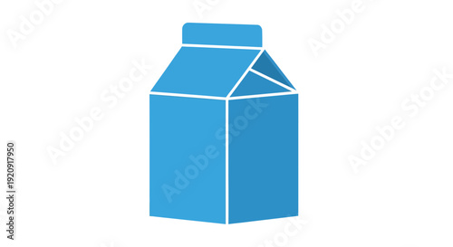 Milk Carton Vector Illustration, Flat Design for Dairy Product Packaging, Beverage Design