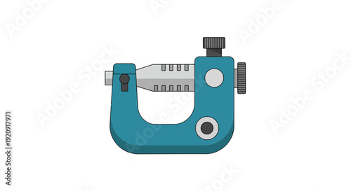 Micrometer Image, Vector Illustration, Measuring Tool, Precision Instrument, Engineering Concept