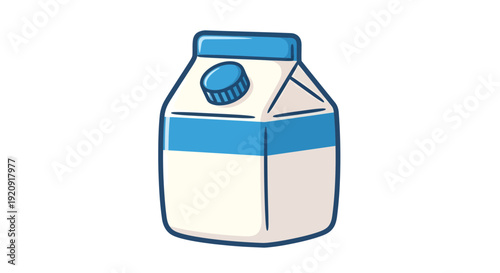 Milk carton illustration, vector style graphic, dairy product design, healthy beverage concept