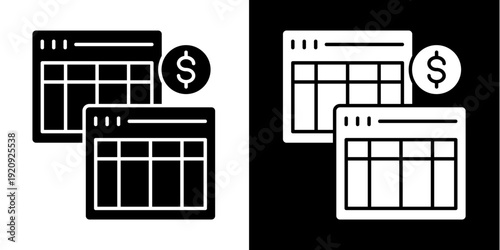 Online Payment  Icon Set White Glyph Style Collection

