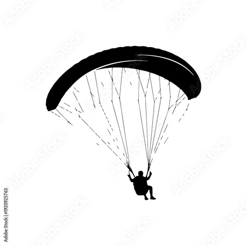 Parachutist Silhouette with Parachute