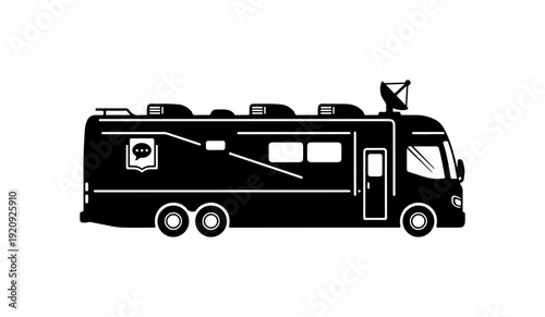 Black Vector RV Bus Silhouette