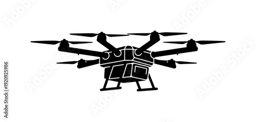 Hexacopter Drone Vector Silhouette Art
