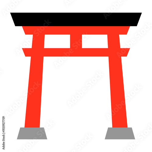 シンプルな鳥居のイラストベクター素材