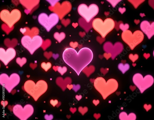 Glowing Heart Shaped Bokeh Lights