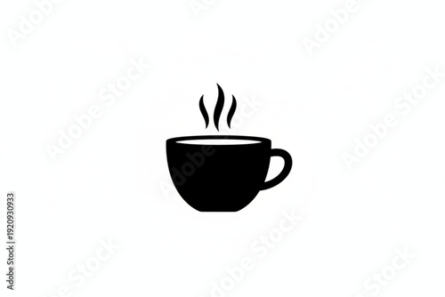 Aromatic Coffee: A minimalist silhouette of a coffee cup, exuding warmth with rising steam.
