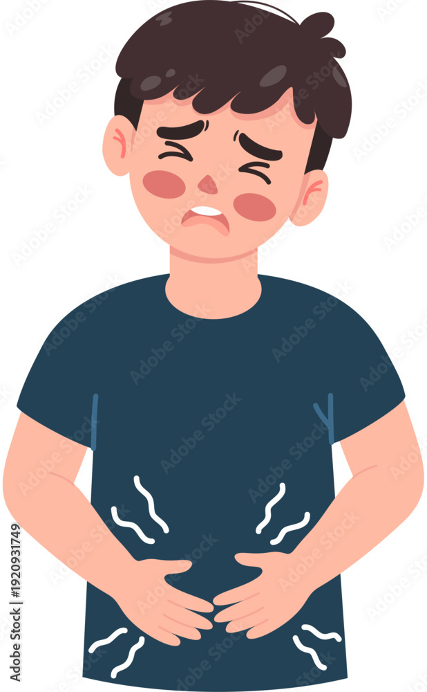 Obraz premium Boy With Stomach Ache