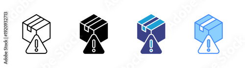 Warning icon set multiple style collection