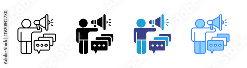 Speaker icon set multiple style collection