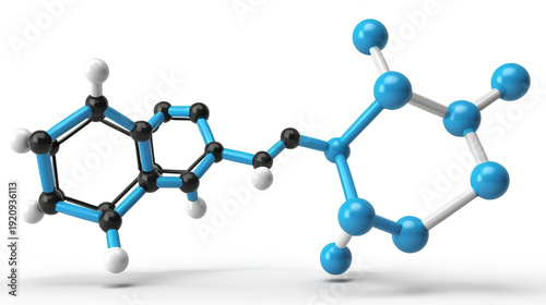 3D image of Lobeline skeletal formula - molecular chemical structure of pyridine alkaloid isolated on white background